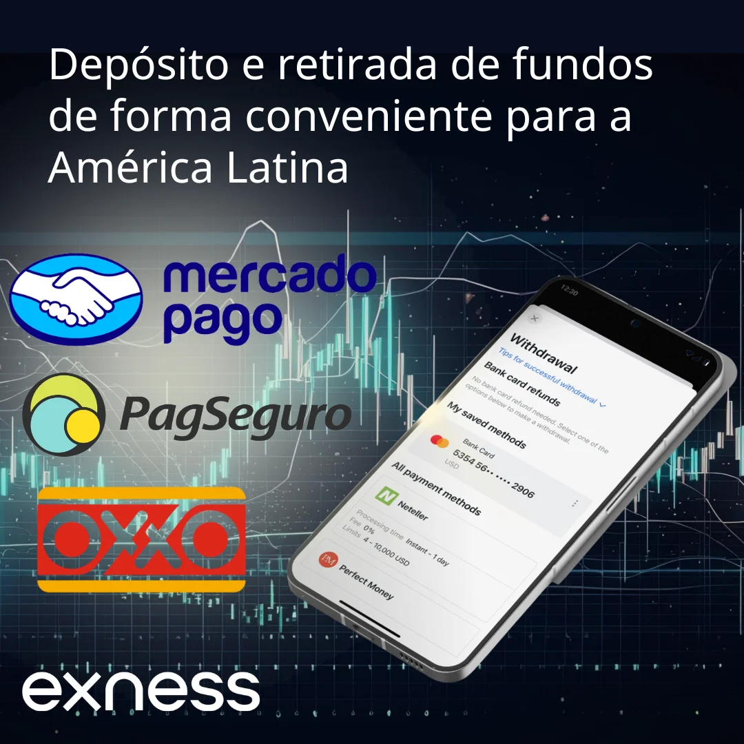 Depósito e saque da Exness na América Latina