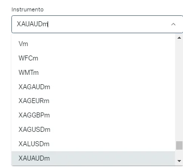 El instrumento de la calculadora de Exness