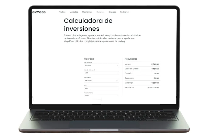 Calculadora de operaciones de Exness