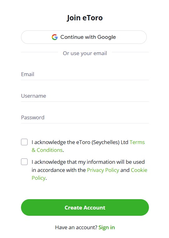 Cómo Registrarse en eToro