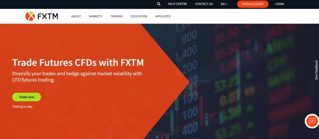 Sitio web de FXTM (ForexTime)