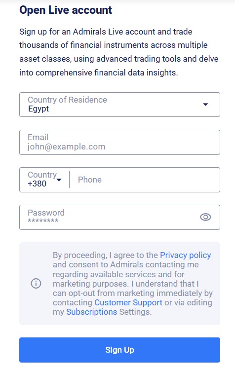 Configuración de Tu Cuenta Admiral Markets
