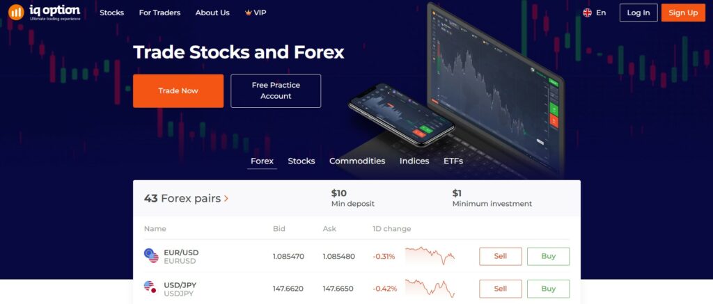 Sitio web de IQ Option
