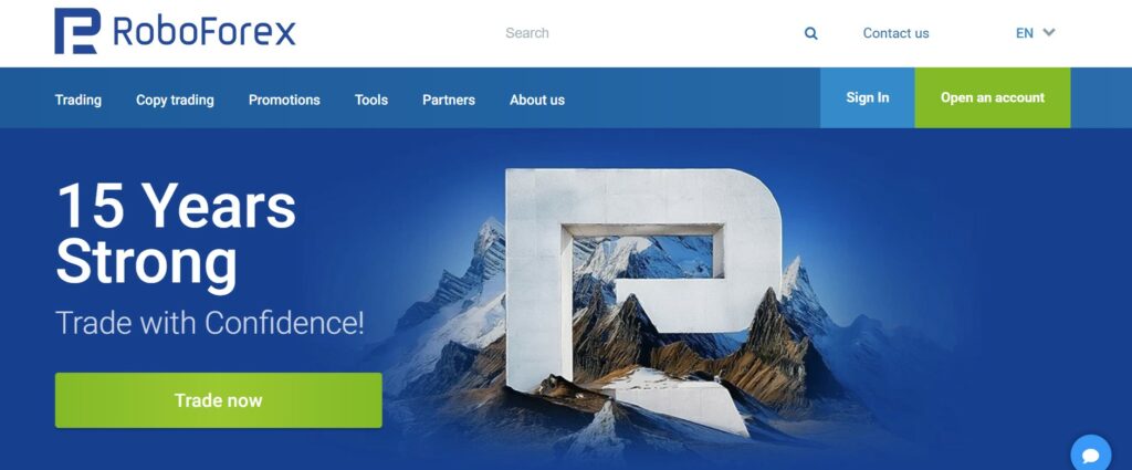 Sitio web de RoboForex